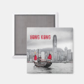 Hong Kong Skyline Panorama Fine Art gift Magneet (Voorkant / Achterkant)