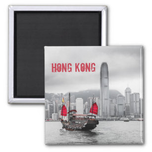 Hong Kong Skyline Panorama Fine Art gift Magneet