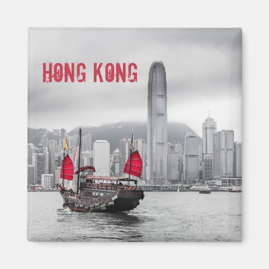 Hong Kong Skyline Panorama Fine Art gift Magneet (Voorkant)