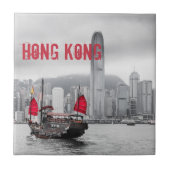 Hong Kong Skyline Panorama Fine Art gift Tegeltje (Voorkant)