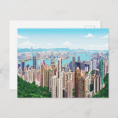 Hong Kong skyline panoramic view postcard Briefkaart (Voorkant / Achterkant)