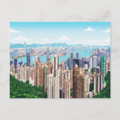 Hong Kong skyline panoramic view postcard Briefkaart (Voorkant)
