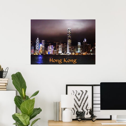 Hong Kong Skyline Poster (Thuiskantoor)