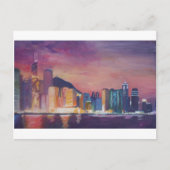 Hong Kong Skyline ' s nachts Briefkaart (Voorkant)