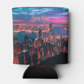 Hong Kong Skyscraper Skyline Night Lights Blikjeskoeler (Achterkant)