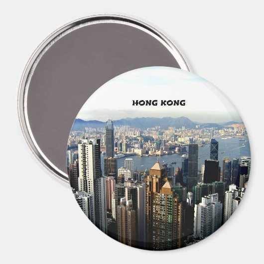 Hong Kong stadsgezicht Magneet (Voorkant / Achterkant)