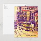 Hong Kong street scene vintage Briefkaart (Voorkant / Achterkant)