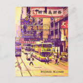 Hong Kong street scene vintage Briefkaart (Voorkant)
