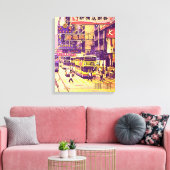 Hong Kong street scene vintage reis Canvas Afdruk (Insitu (Woonkamer))