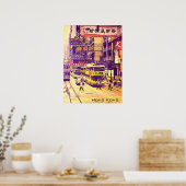 Hong Kong street scene vintage reis Poster (Keuken)