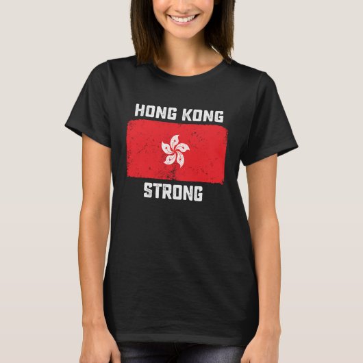 Hong Kong Strong Flag Pro Democracy Freedom of Spe T-shirt (Voorkant)
