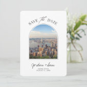Hong Kong Sunset Wedding Save the Date Kaart (Staand voorkant)
