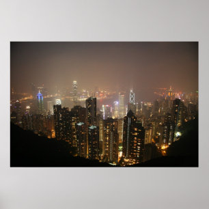 Hong Kong uit de Victoria Peak Poster