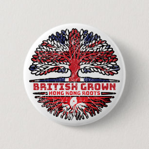Hong Kong UK British Tree Roots Ronde Button 5,7 Cm