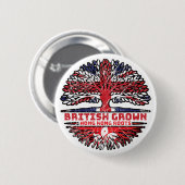 Hong Kong UK British Tree Roots Ronde Button 5,7 Cm (Voorkant /achterkant)