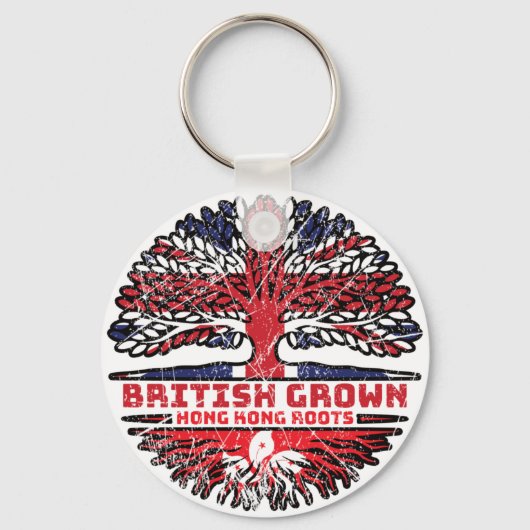 Hong Kong UK British Tree Roots Sleutelhanger (Voorkant)