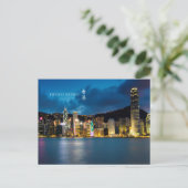 Hong Kong Victoria Harbor Night Scene Briefkaart (Staand voorkant)