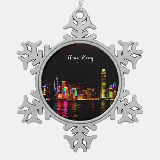 Hong Kong Victoria Harbour #2 Snowflake Ornament (Voorkant)