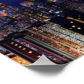 Hong Kong Victoria Harbour bij nacht Poster (Hoek)