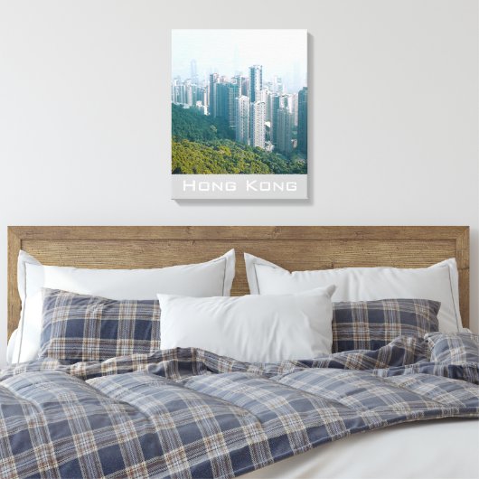 Hong Kong Victoria's Peak modern reizen Canvas Afdruk (Insitu (Slaapkamer))