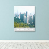Hong Kong Victoria's Peak modern reizen Canvas Afdruk (Insitu (Houten vloer))