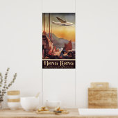 Hong Kong Vintage Travel Poster (Keuken)