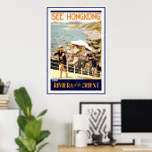 "Hong Kong" Vintage Travel Poster (Thuiskantoor)