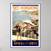 "Hong Kong" Vintage Travel Poster (Voorkant)