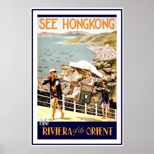 "Hong Kong" Vintage Travel Poster (Voorkant)