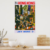 Hong Kong Vintage Travel Poster (Keuken)