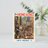 Hong Kong Vintage Travel Poster Briefkaart (Staand voorkant)