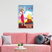 Hong Kong Vintage Travel Poster teruggezet Canvas Afdruk (Insitu (Woonkamer))