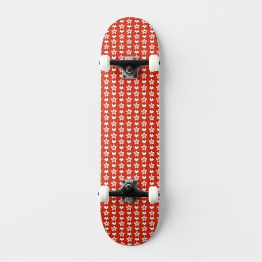 Hong Kong vlag kleuren harten patroon patriottisch Persoonlijk Skateboard (Voorkant)