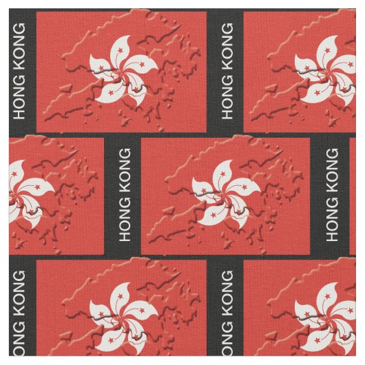 HONG KONG-vlag met  tekst Stof (Close Up)