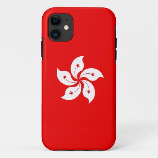Hong Kong Vlag Witte Orchidee Symbool op rood Case-Mate iPhone Case (Achterkant)