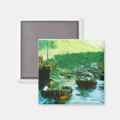 Hong Kong Water Taxis Abstract Impressionisme Magneet (Voorkant / Achterkant)