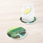 Hong Kong Water Taxis Abstract Impressionisme Zandsteen Onderzetter (Zijkant)