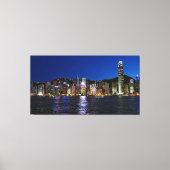 Hong Kong Waterfront Night Uitzicht Canvas Afdruk (Voorkant)