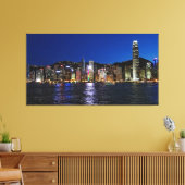 Hong Kong Waterfront Night Uitzicht Canvas Afdruk (Insitu (Woonkamer))