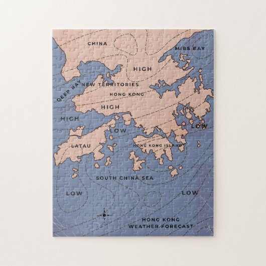 Hong Kong  weerkaart Legpuzzel (Verticaal)