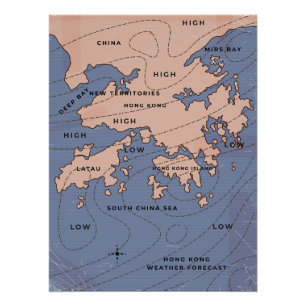Hong Kong weerkaart Perfect Poster