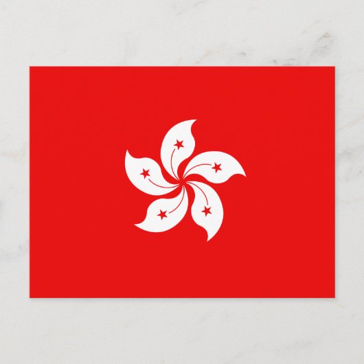 Hong Kong White Orchid Symbol on Red Briefkaart (Voorkant)