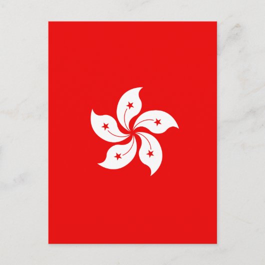 Hong Kong White Orchid Symbol on Red Briefkaart (Voorkant)