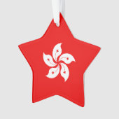 Hong Kong White Orchid Symbol on Red Ornament (voorkant)
