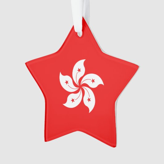 Hong Kong White Orchid Symbol on Red Ornament (voorkant)