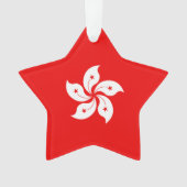 Hong Kong White Orchid Symbol on Red Ornament (voorkant)