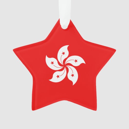 Hong Kong White Orchid Symbol on Red Ornament (voorkant)