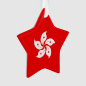 Hong Kong White Orchid Symbol on Red Ornament (voorkant)