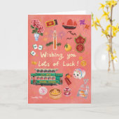 Hong Kong Wishing you Luck Kaart (Gele Bloem)