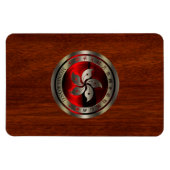 Hong Kong Zegel op Mahoniehout Afdruk Magneet (Horizontaal)